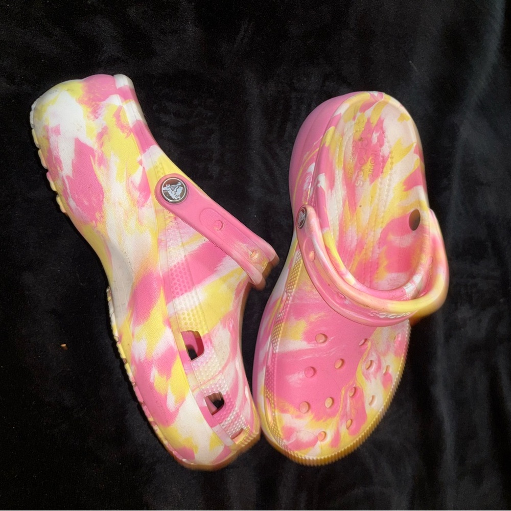 Pink & Yellow Tie-Dye Comfort Clogs - Women's Slip-On Shoes
